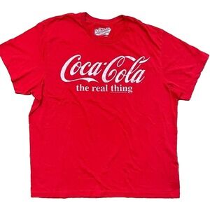 Y2K Coca-Cola T-Shirt Mens XXL 2XL Old Navy Red Graphic Shirt Retro Logo Classic